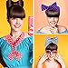 eBoot 6 Pieces Twist Bow Wire Headband Retro Bowknot Polka Dot Stripe Wire Hair Holders for Women and Girls, Multicolor