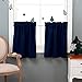 NICETOWN Kitchen Valance Curtains Navy Blue - Blackout Energy Smart Rod Pocket Tier Panels for Half Window/Cafe (29W by 24L Inches, Set of 2)