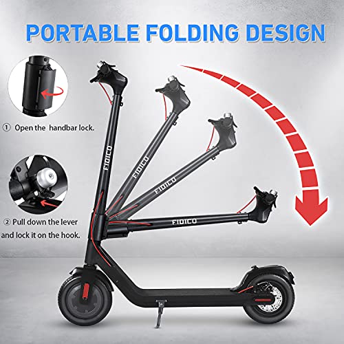 FIDICO Electric Scooter, 350W Brushless Motor, 10’’ Solid Tires, Up to