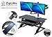 iMovR ZipLift+ Standing Desk Converter with Ergonomic Tilting Keyboard Tray in Black with EverMat Portable Standing Mat