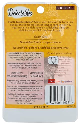DELECTABLES, STEW CHICKEN AND TUNA LICKABLE CAT TREAT, 1.4 OUNCE