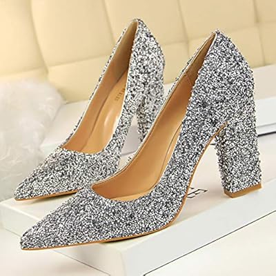 amazon silver high heels