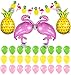 KatchOn, Huge Flamingo Party Decorations Set - 40 Inches, Pack of 32 | Pineapple Balloons and Flamingo Balloons Pink for Hawaiian Party Decorations | Flamingo Garland for Tropical Party Decorations