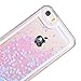 iPhone 5S Liquid Case,iPhone 5 Liquid Case,Ruky Flowing Liquid Floating Fashion Bling Glitter Love Heart Case Cover for iPhone 5S 5 - (Blue)