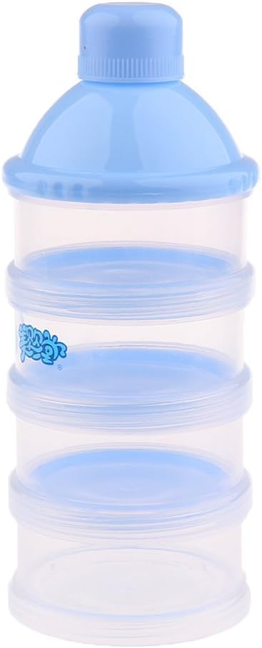 Little Sporter 4 Layers Portable Infant Milk Powder Box Baby Food Milk Powder Dispenser Milk Box Removable Portable Milk Box Blue