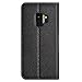 Make Mate Samsung Galaxy S9 Case Ultra Thin Flip Genuine Leather Samsung Galaxy S9 Cover Case Window View Stand Feature Magnet Closure Phone Case for Samsung Galaxy S9 (Black, Galaxy S9)