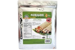 Norigami Egg Wraps Pea Protein -High Protein,Low Carb,Vegetarian Thin Healthy Wrap for Sandwiches - Ready To Fill And Serve-Certified Kosher,Non GMO,Gluten Free - 6 Wraps Pea Wrap Chia Seeds (2 Packs)
