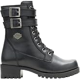Harley-Davidson Footwear Womens Leyton Motorcycle Casual Boots Ankle Low Heel 1-2" - Black