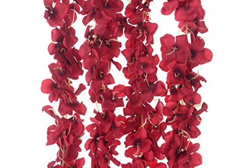 Artificial Silk Wisteria Flower Hanging Garland Home Wedding Party Decor, Pack of 5