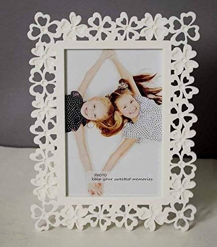 GiftnGlory White Floral Photo Frame 6 x 8 inches |