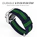 MoKo Band for Apple Watch Series 3 Bands, Fine Woven Nylon Adjustable Replacement Band Sport Strap for iWatch 42mm 2017 series 3 / 2 / 1, Blue & Green (Not fit 38mm Versions)