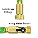 Glayko Tm 50 Feet Expandable Garden Hose - NEW 2018 Super Strong Construction- Strong Webbing -Solid Brass End + 8 Function Spray Nozzle and Shut-off Valve