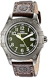 Timex Men's T49804 Expedition Trail Series Green Dial Brown Leather Strap Watch