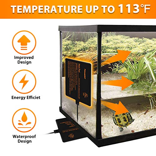 FOCUSPET Under Tank Heater, Reptile Heating Pad 6''x 8'' Waterproof UTH