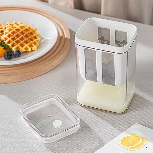 Tuwei Yogurt Strainer, Large Capacity Greek Yogurt Filter Strainer AS PET Stainless Steel Greek Yogurt Maker with Ultra Fine Mesh for Home, Whey Separation Tool, Easy to Use