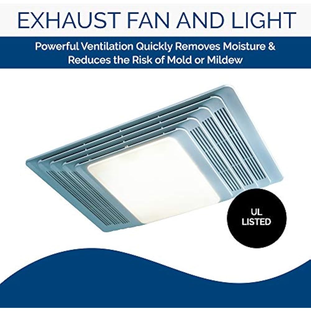 BroanNuTone 696 Ceiling Exhaust Light For Bathroom And Home, 100Watts