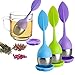 iHomeGarden 11 Leaf Silicone Handle Infuser Stainless Steel Strainer Pot, Mug Steeper Diffuser for Loose Tea, Fenne, 3 PCS, Green,Blue,Purple