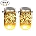 Solar Mason Jar Lights, Adecorty Outdoor Hanging Lights 2 Pack 20 LED String Fairy Star Firefly Jar Lights (Jars & Hangers Included) Warm White Waterproof Solar Lanterns for Garden Patio Outdoor Decor