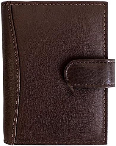 Genuine Soft Leather Credit Card Holder Wallet - 20 clear plastic pockets - 4 Further Card Slots-Black/Coffee (Coffee)