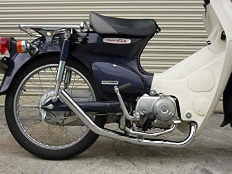 Amazon スーパーカブ 50cc用 Pretty製 ストレート管 メッキ マフラー エキゾーストパイプ 車 バイク
