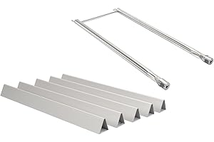 Leship 21.5" Flavorizer Bars & 27" Burner Tube Set Replace for Weber 7534 7507, Spirit E-200 E-210 S-200 S-210 (Side Control), Spirit 500, Genesis Silver A Gas Grills