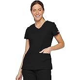 Dickies Scrubs Top for Women, V-Neck Womens Scrub Tops, Contemporary Fit with 4 Pockets - 85906