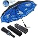 ESUFEIR 46 Inch Large Travel Windproof Umbrella, 3 Folding Big Umbrellas for Rain Windproof, Compact Automatic Umbrella with Double Layer Design, Durable and Portable, Men Women, Gift Included