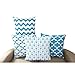 Howarmer Cotton Decorative Throw Pillows Covers,Aqua Blue, 4 Pack, Accent Pattern,18 x18-Inch