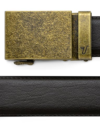 Mission Belt Men's Ratchet Belt - Bronze Buckle / Dark Brown Leather, Extra Large (39 - 42)