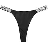 IERZB Women's Very Sexy Shine Strap Thong Underwear, Panties for Women