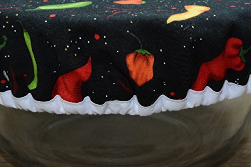 Eco-Friendly // Reusable // Large Bowl Cover // Chili Peppers