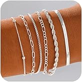 YADOCA 6-teiliges Armband Set Damen - 14K Vergoldet Gold & Silber Schmuck Set Für Frauen