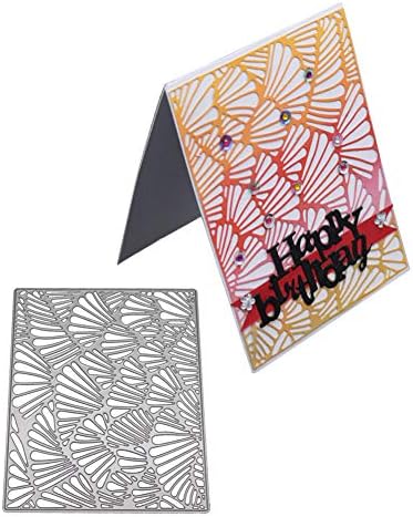 UanBO9wykh Creative Cutting Die (โ_โ), Shell Irregular Background Metal Cutting Die Scrapbook Card Embossing Stencil - Silver - Silver for Paper Card Embossing Album Card Stock Christmas Gift