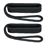 Extreme Max 3006.2168 BoatTector Double Braid Nylon Fender Line - 3/8" x 6', Black