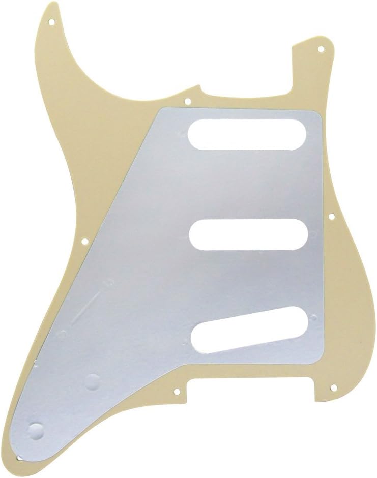 FLEOR Set of 8 Hole SSS Pickguard and Guitar Backplate with Screw for Vintage ST Style Guitar Parts Replacement,3Ply Cream - Image 5