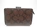 Coach Signature PVC Medium Corner Zip Wallet and Coin Purse F54023 Brown Black