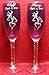 2 Personalized Etched Buck and Doe deer Heart Toasting Champagne Wedding Flutes glasses
