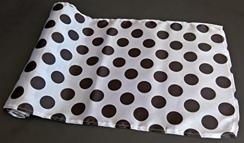Polka Dot Table Runner Satin 14 x 108 Inches Black and White