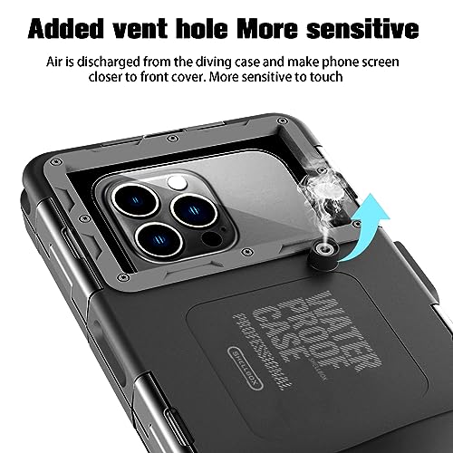 ZLiME Professional Diving Phone Case Pouch Waterproof Smartphone, IPX8 Waterproof Phone Pouch Underwater Protective Case for iPhone Samsung Huawei LG Google (Black)