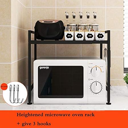 ZIHUAD Estante de metal estable para microondas, para organización ...