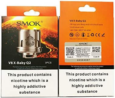 Original Smok TFV8 X-Baby Tank Coil V8 Baby X M2/T6/Q2 Core Dual Head for TFV8 X Baby Beast Atomizer (TFV8 X-Baby Q2)