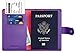 SimpacX Leather Passport Holder Wallet Cover Case Travel Wallet RFID Blocking 12 Contract Colors (Purple)