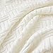 Longhui bedding Pure White Cotton Cable Knit Throw Blanket for Couch Chair Sofa,Soft Cozy Home Decorative Blankets for All Seasons, 50 x 60 Inch Gift a Washing Bag,2.2 pounds Silk Bow Tie Package