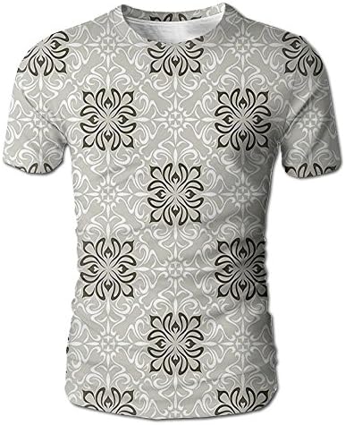 Edgar John Design Abstract Art Style Elegant Damask Frames Men's Short Sleeve Tshirt L