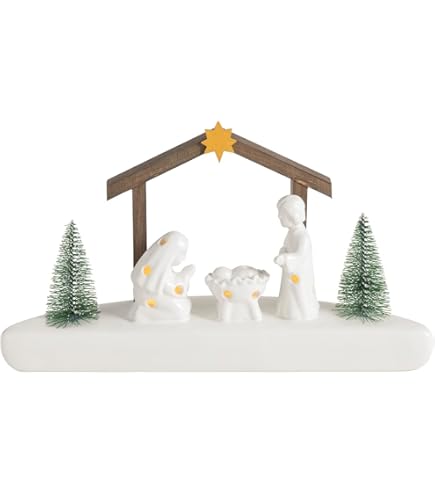Stalla Presepe 30x55x30cm legno stile nordico due piani presepi 10-12 cm | vendita online su