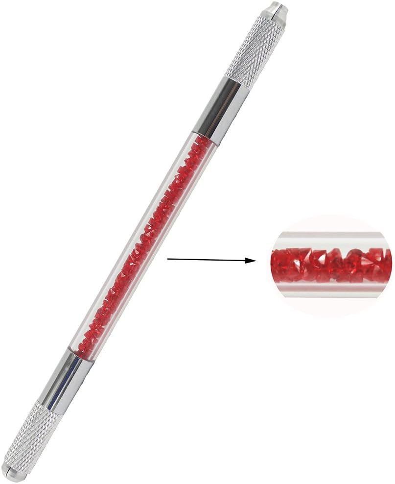 Xiaoyu 3 in 1 Crystal Multifunction Manual Tattoo Permanent Makeup Eyebrow Pen Microblading Pen - Red