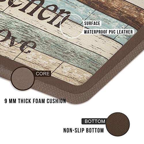 FRESHMINT Farmhouse Kitchen Mats Cushioned AntiFatigue Comfort Mat for