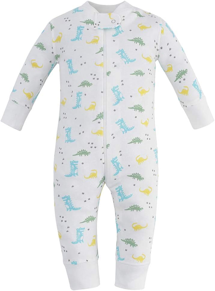 Owlivia Organic Cotton Baby Boy Girl Zip up Sleep N Play, Footless, Long Sleeve (Size 0-18 Month)