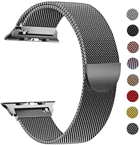 Erencook Compatible with Watch Band 38mm 40mm 42mm 44mm, Stainless Steel Milanese Loop Replacement Strap with Strong Magnetic Clasp iWatch Series 4/3/2/1