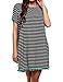 Meaneor Women's Summer Classic Striped Printed Loose Blouse Tunic Dress T-Shirts